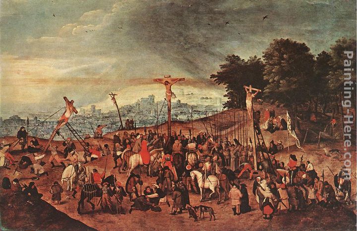 Crucifixion painting - Pieter the Younger Brueghel Crucifixion art painting
